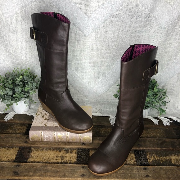 CROCS Shoes - CROCS A-Leigh wedge leather zip up boots 8W